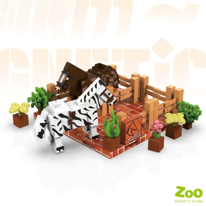 Puzzle Map World - Magnetic world Zoo series Building block