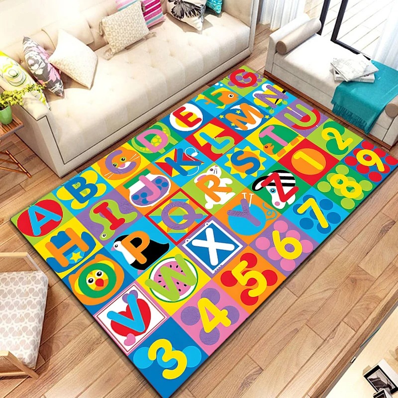 Kids Educational - Alphabet Numbers & More - Alphabet Learning Carpet Mat Rug ABC