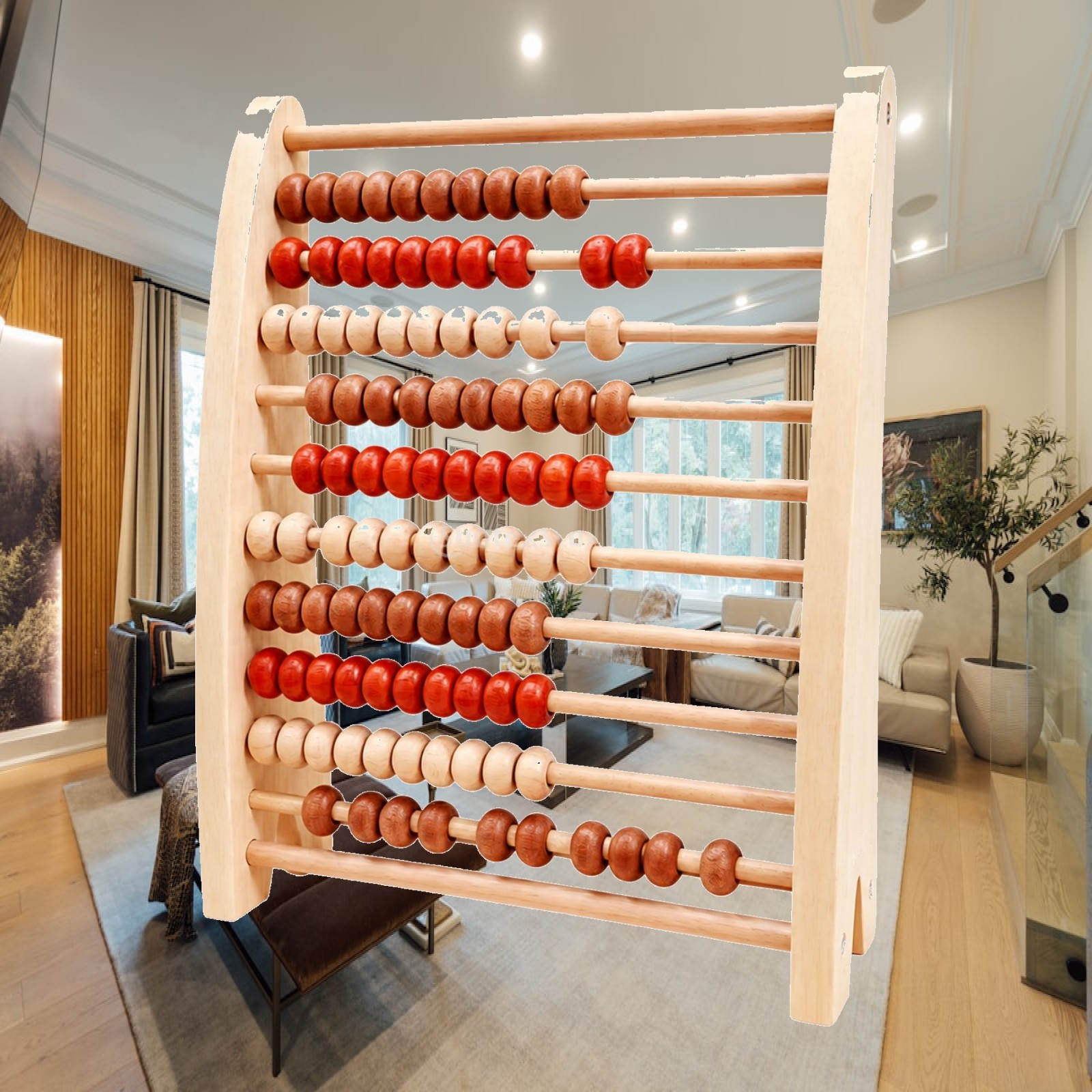 Abacus Counting Bead - Wooden Abacus Freestanding Abacus with Beads