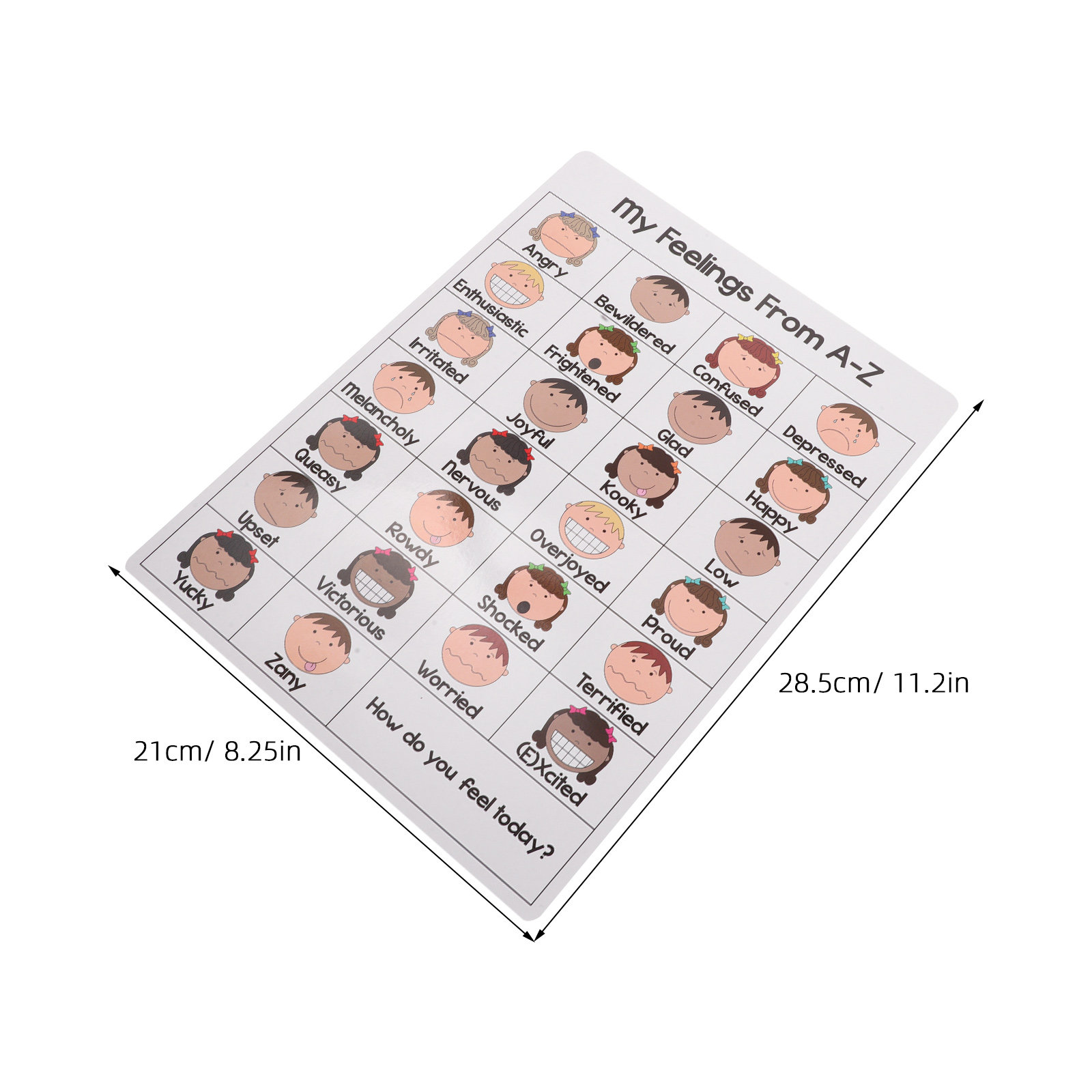 10Pcs A-Z Feelings Chart Emoti - огляд і ціна Kids Education Charts